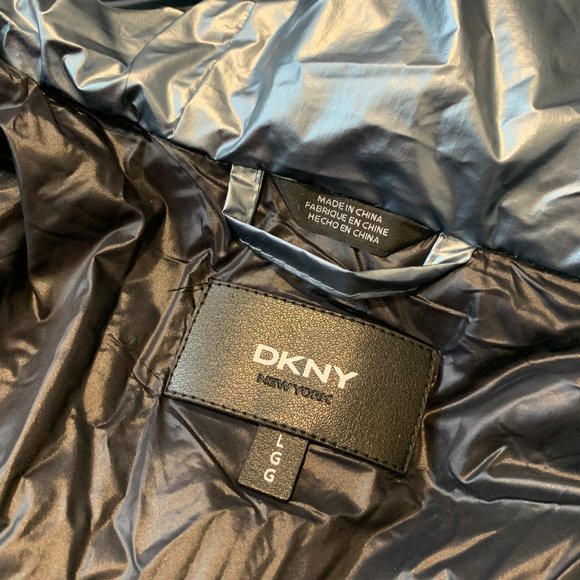 DKNY - Puffer Coat - Silver/Blue - Size Large - Picture 4 of 15